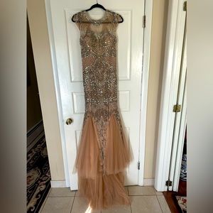 Sherri Hill, Size 8 altered to size 0, Blush Color Embellished Gown
